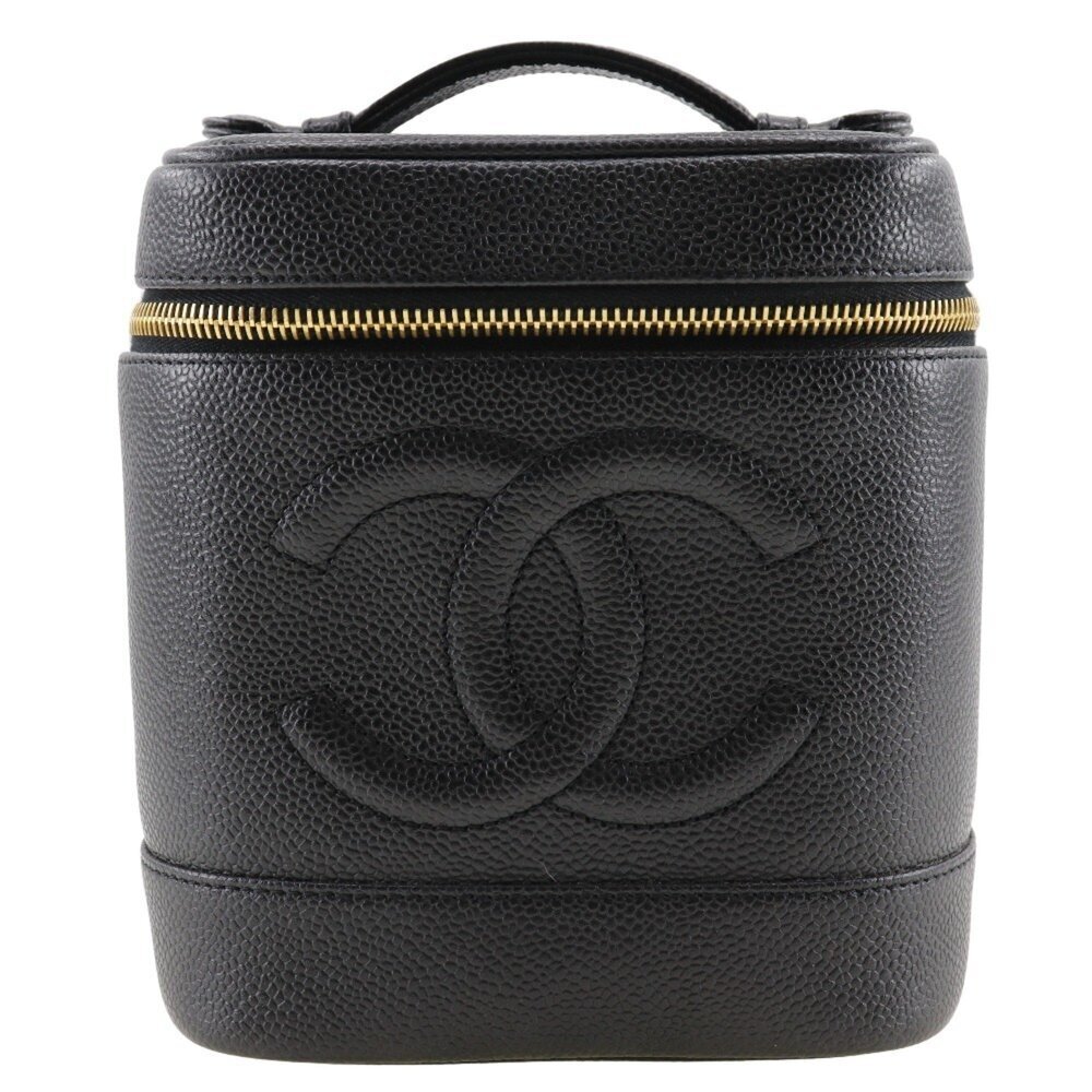 CHANEL Black Caviar Leather Pouch